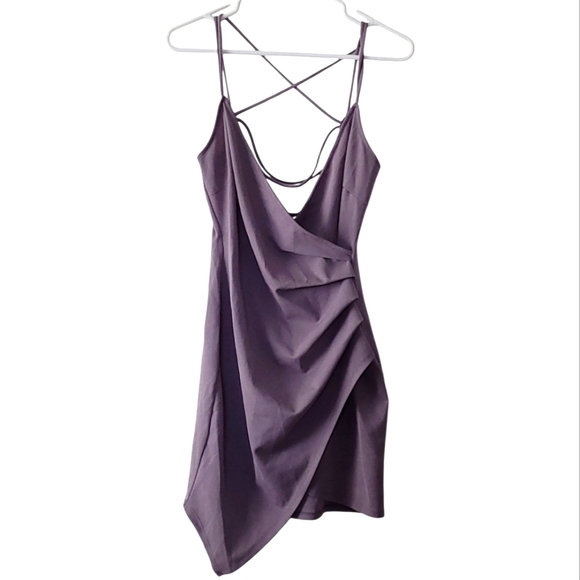 Windsor Elegant Purple Gray Crisscross Back Women's Dress Size Medium - Picture 1 of 10